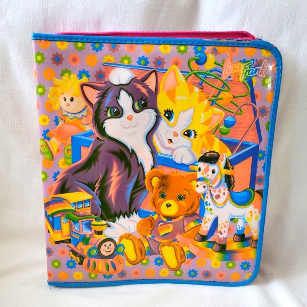 Vintage Lisa Frank Zippered 3 Ring Binder "Cats Platime" Y2K - Picture 16 of 16